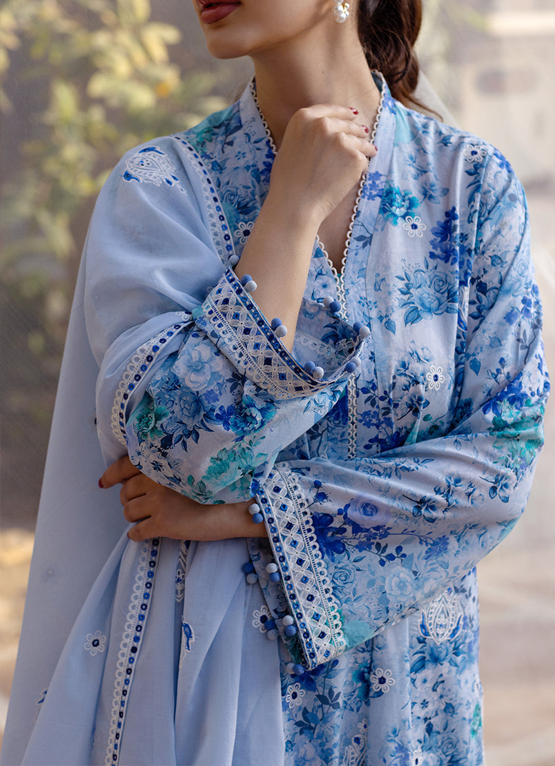 3 PC Embroidered Printed Suit