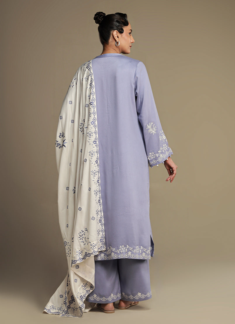 3 PC Viscose Embroidered Suit