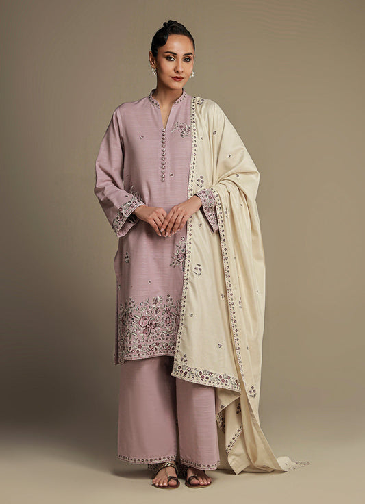 3 PC khaddar Embroidered Suit