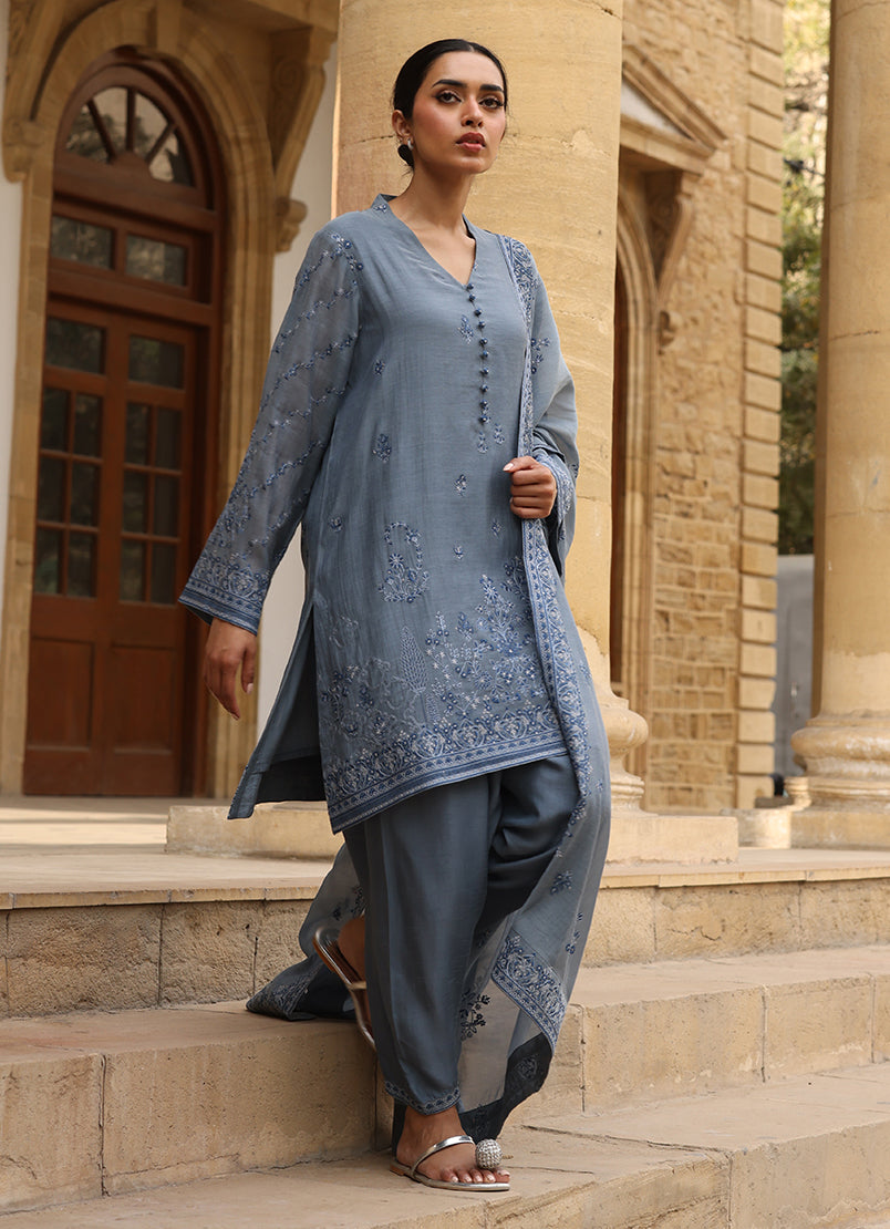 3 PC Kora Embroidered Suit