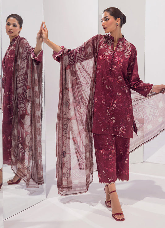 3 PC Embroidered Printed Suit