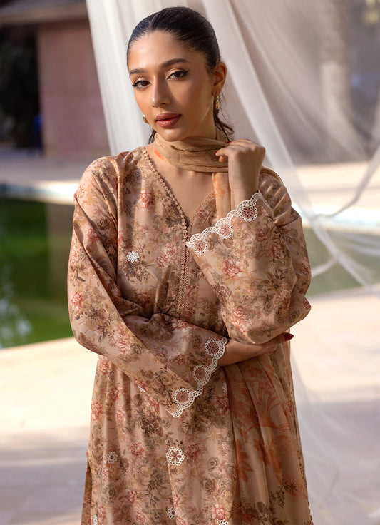 3 PC Embroidered Printed Suit