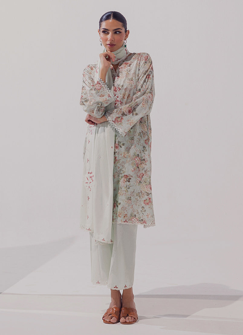 3 PC Embroidered Printed Suit