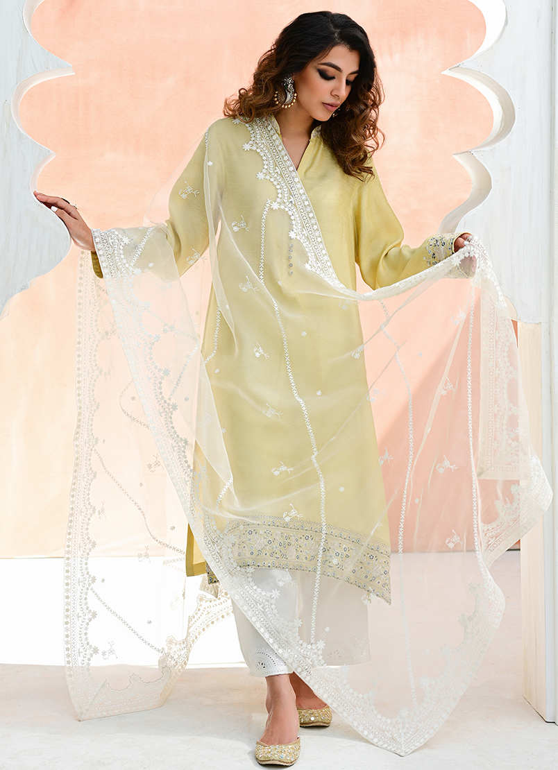 Embroidered Organza Dupatta