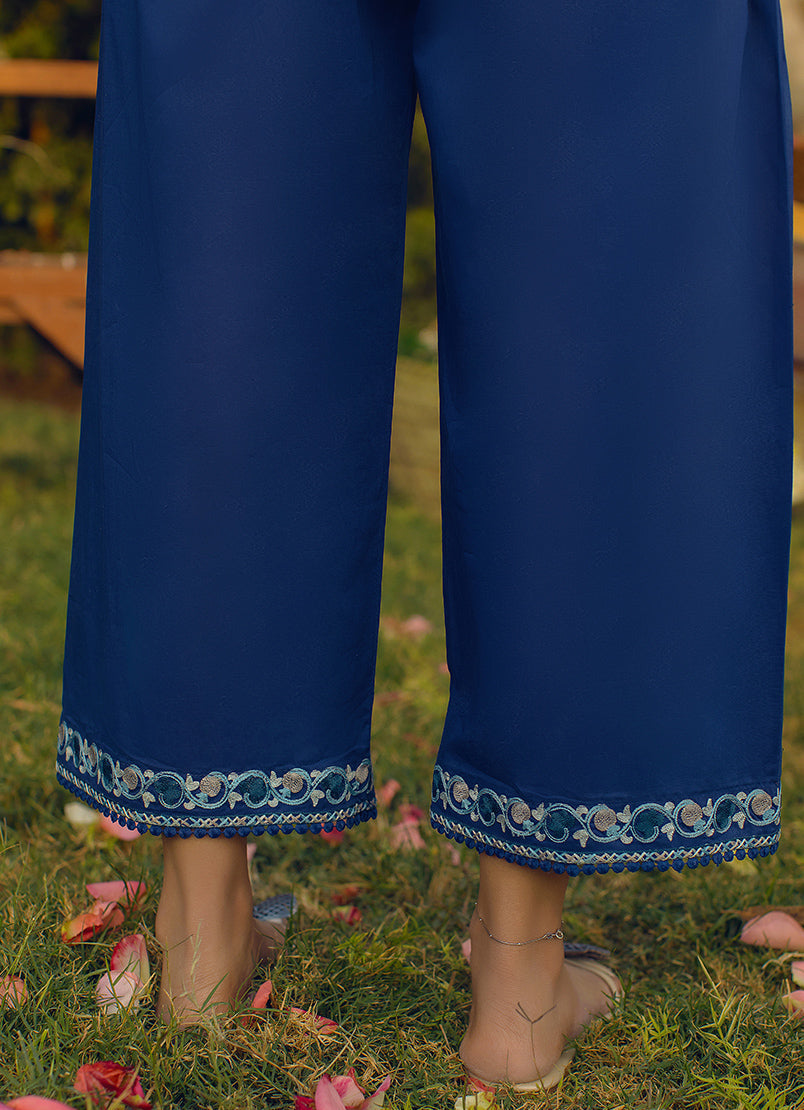 Electric Blue Embroidered CO-ORD Set